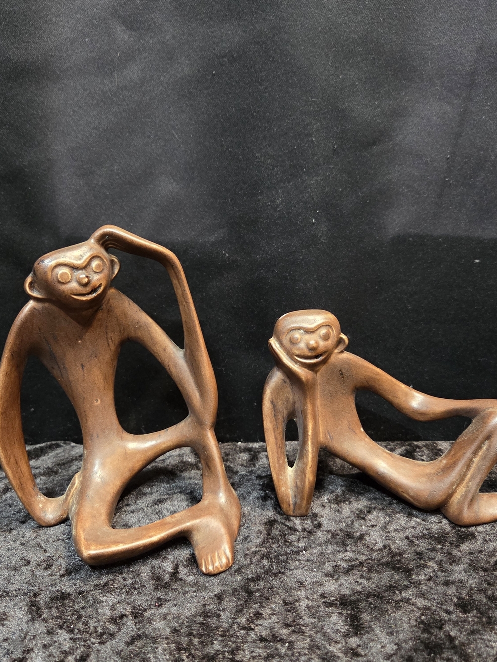 Vintage Mid Century Modern Monkey/Sloth Figurines Ceramic Set of 2